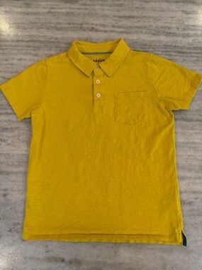 Boy’s Mini Boden Yellow Slub Jersey Polo Shirt, Youth Size 11-12